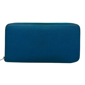 HERMES　エルメス アザップ シルクイン 長財布 ブルー ロングウォレット ラウンドファスナー