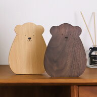 ブックエンド 木製 即日出荷 可愛い かわいい 無垢材 天然木 本立て ブックスタンド くまモチーフ おしゃ…
