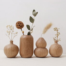 フラワーベース 木製 ドライフラワーベース ドライフラワー用 ウッド 天然木 ミニフラワーベース ミニ花瓶 小さい シンプル オブジェ 花瓶 花器 木 ウッド 一輪挿し 木のオブジェ インテリア 北欧 おしゃれ かわいい 可愛い 送料無料 HOSHINOTORI