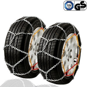 KIYOYO タイヤチェーン 155/80R12 145/80R13 165/70R12 155/70R13 165/65R13 165/60R13 165/55R14 等 高性能金属製 亀甲型 9mm ジャッキアップ不要 取付簡単 女性でも取付け可能 TUV/GS規格認証 収納ケース付き kn30