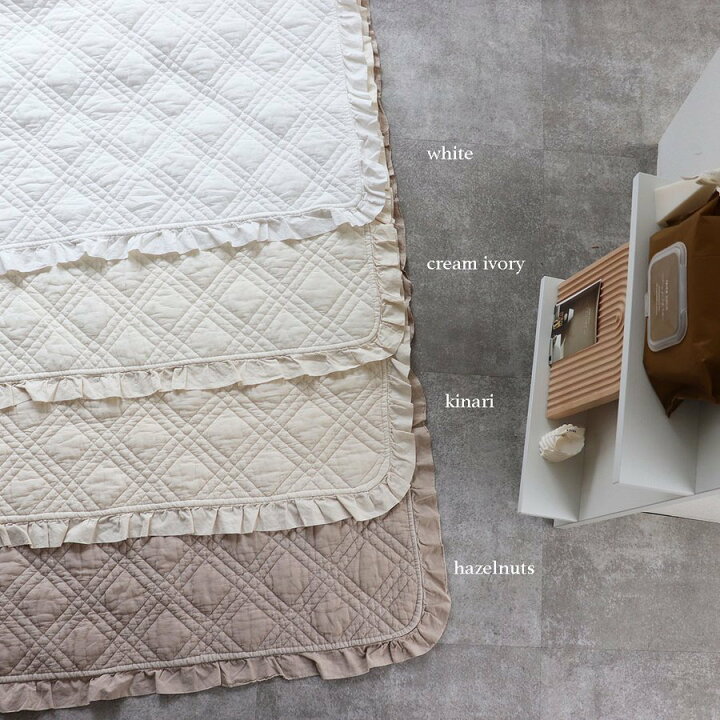 楽天市場】中綿増量 french frill quilt ibul 約150×200cm（フリル含ま 