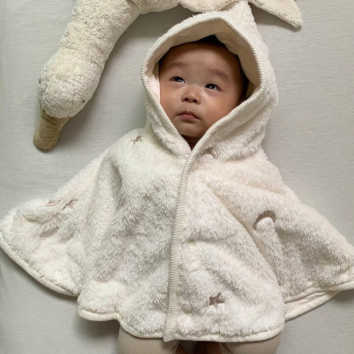 楽天市場】ふわふわファー刺繍ポンチョ （星月、くま、レモン 