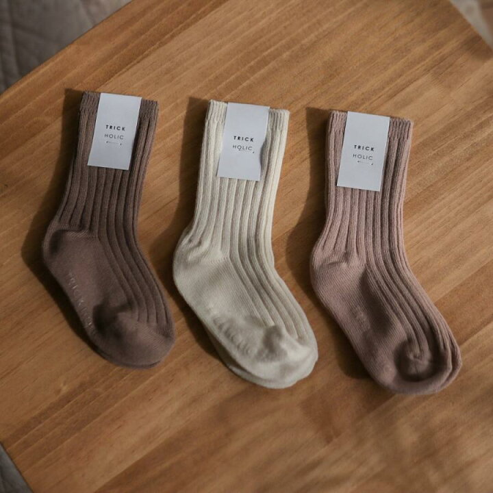 楽天市場】new TRICK HOLIC socks 3足セット beige / brown / ivory  