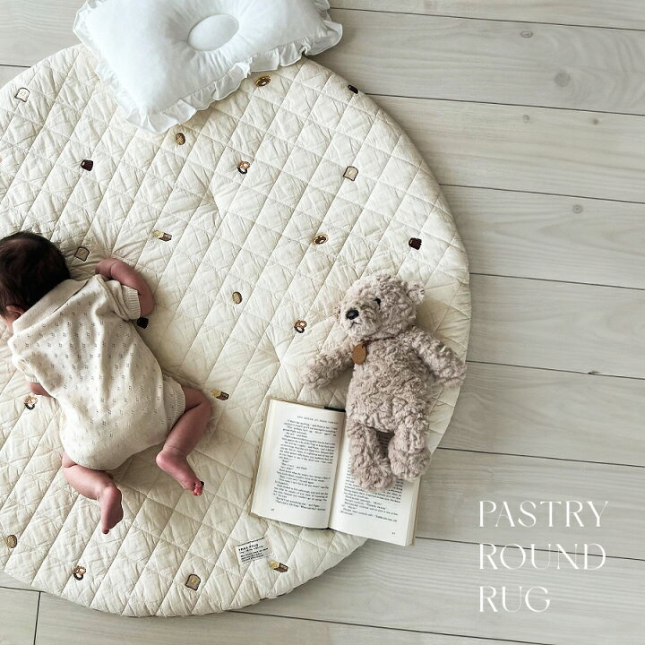 楽天市場】【7/15 PM 2時頃再入荷】両面使える ROUND RUG pastry 刺繍 