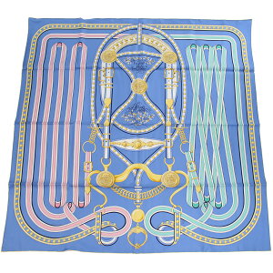 �y4��20���`����N�[�|���zHERMES �G�����X �X�J�[�t �J�� CARRE TWILL GRAND TRALALA BLEU-ROSE ���f�B�[�X �u���[�n