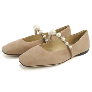 JIMMY CHOO �W�~�[�`���E �p�[���t�� �t���b�g�V���[�Y ADE FLAT SZR BALLET PINK-WHITE ���f�B�[�X �x�[�W��