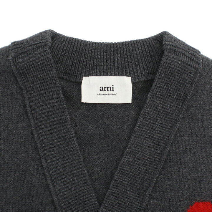 楽天市場】アミパリス AMI PARIS ニット カーディガン ハートロゴ ユニ 