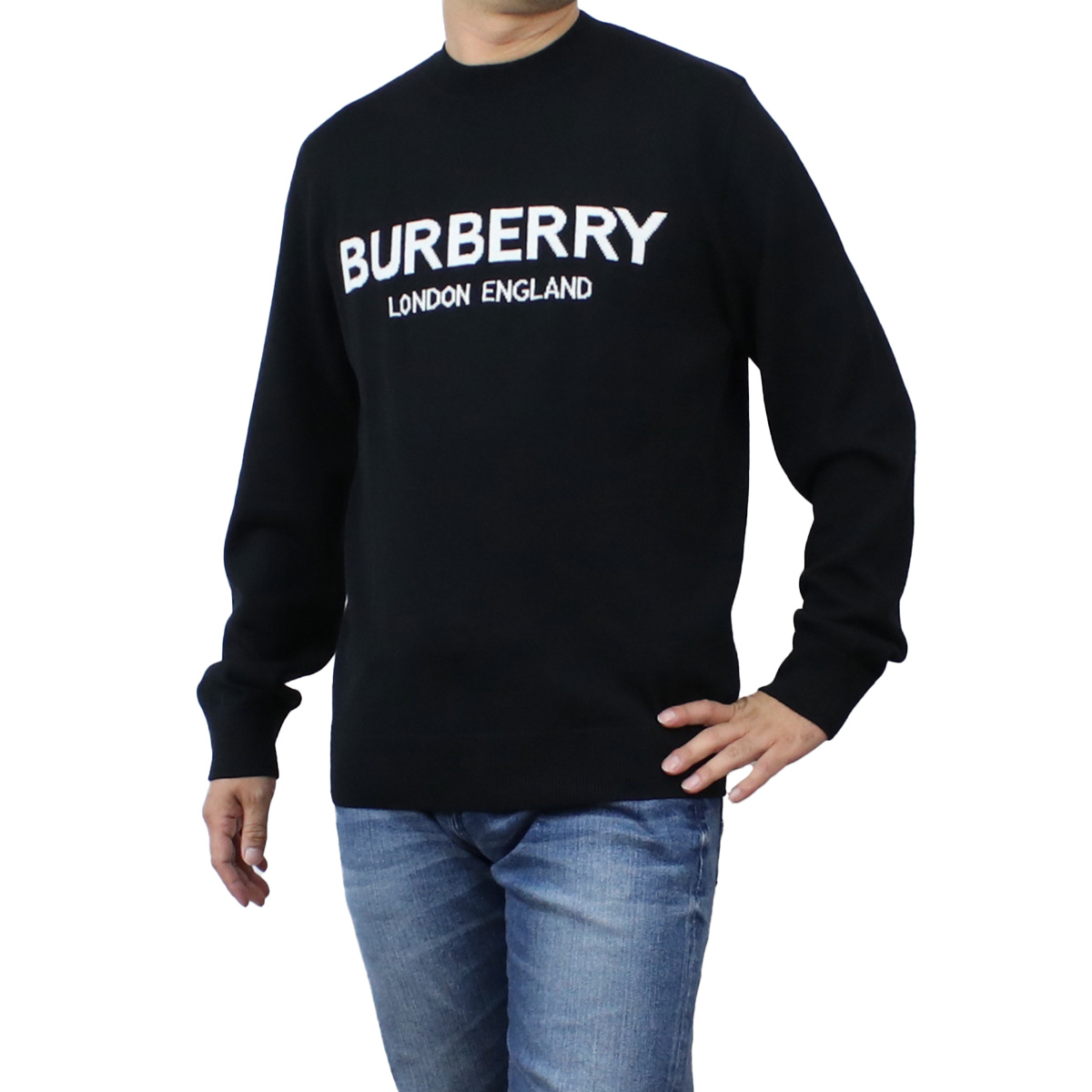 バーバリー BURBERRY メンズ−セーター，ニット ブランド ロゴ入り 8054896 A1189 BLACK ブラック warm-04 |  Tricolore ［トリコローレ］
