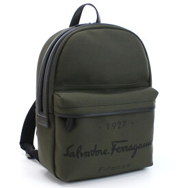 フェラガモ FERRAGAMO リュック バックパック ブランド 24-1135 0756178 MUSCHIO+NERO-NERO カーキ bag-01 gif-03m new-04