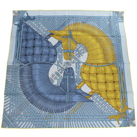 エルメス HERMES レディース−スカーフ ブランド カレ CARRE TWILL 003684S 16 MASAN & MASAN AL-BLEU CIEL-MORDORE ブルー系 マルチカラー accessory-01