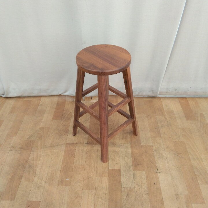 楽天市場】【中古】 ハイチェア 無垢材 ウォールナット ハイスツール 