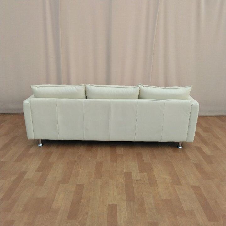 楽天市場】【中古】 ソファ ホワイト 白 オフホワイト 総革張り 3人 