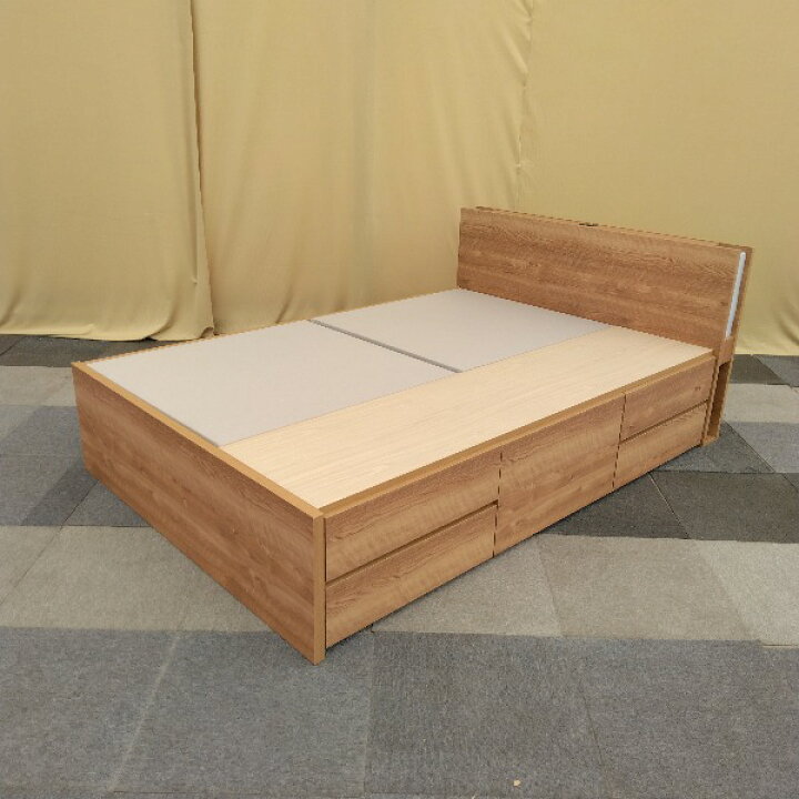楽天市場】【中古】 ダブル ベッドフレーム チェストベッド 収納付き 