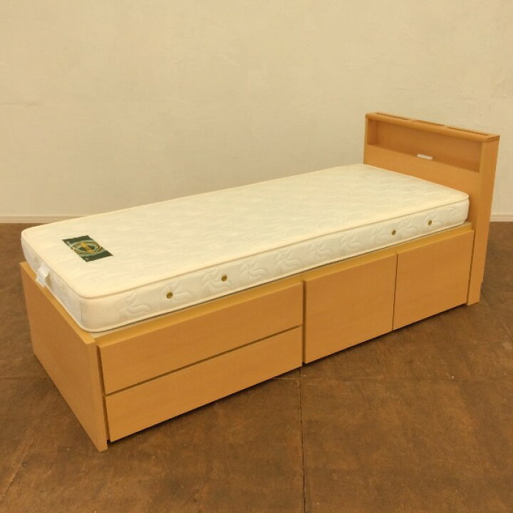 楽天市場】【訳アリ中古】 シングルベッドフレーム マットレス付き 