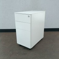 井上金庫 3段ワゴン シリンダー錠 ワゴン 3段 ホワイト 中古クリーニング済み サイドキャビネット インワ…