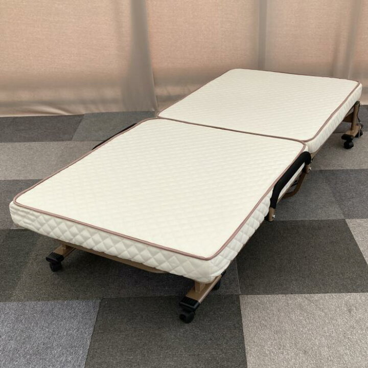 楽天市場】【中古】 シングル ベッドフレーム 低反発入り折りたたみ 