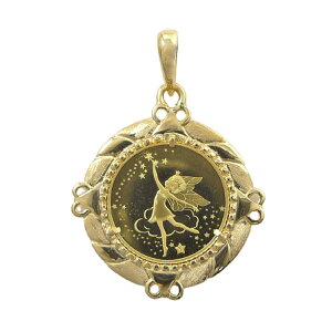 【レビューキャンペーン対象】純金 k24 フェアリー コイン ペンダントトップ ソロモン 金貨 24金 1/25オンス 3.8g 妖精 エリザベス2世 メンズ レディース