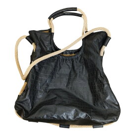 【中古】muller of yoshiokubo ミュラーオブヨシオクボ 18SS クロコ型押し レザー ハンド ショルダー バッグ FREE ブラック