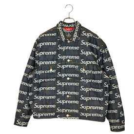 【中古】Supreme シュプリーム Jacquard Logos Denim Trucker Jacket ジャガード ロゴ デニム トラッカー ジャケット M インディゴ メンズ
