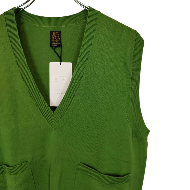 楽天市場】【中古】BATONER バトナー 23SS Cotton knit Vest Vネック 