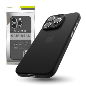 Simplism VvY iPhone 15 Pro [AIR-REAL Solid] ݌v ɔyʃP[X TR-IP23M3-ARSL-CLBK
