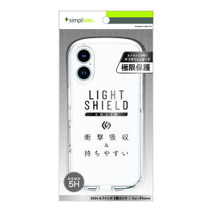 Simplism VvY iPhone 16 Plus [LIGHT SHIELD Solid] ݌v Ռz nCubhNAP[X TR-IP24L2-LDSL-CLCL
