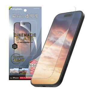 Simplism VvY iPhone 17 / 16 Pro [Cinematic Glass] P[XȂ EgNA ʕی십KX TR-IP25M2-GLS-2ARCC