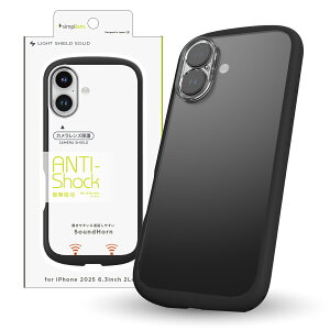Simplism VvY iPhone 17 [LIGHT SHIELD Solid] ݌v Ռz nCubhNAP[X TR-IP25M2-LDSL-CLBK