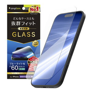 Simplism VvY iPhone 17 Pro P[XȂ 60%u[Cgጸ ʕی십KX TR-IP25M3-GLS-B6CC