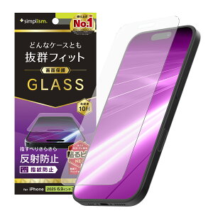 Simplism VvY iPhone 17 Pro Max P[XȂ ˖h~ ʕی십KX TR-IP25L3-GLS-AG