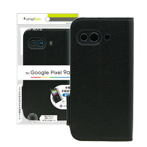 Simplism �V���v���Y�� Google Pixel 9a [FlipNote] �ϏՌ��t���b�v�m�[�g�P�[�X TR-PX259A-FN-SHBK