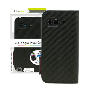 Simplism �V���v���Y�� Google Pixel 9a [FlipNote] �ϏՌ��t���b�v�m�[�g�P�[�X TR-PX259A-FN-CBBK