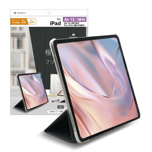 TRINITY �g���j�e�B [FLIP SHELL] �w�ʃN���A �t���b�v�V�F���P�[�X iPadAir13�C���`�iM4/M3/M2�j/iPadPro12.9�C���`�i��6/5����j�p TR-IPD26AL-FS-SMBK