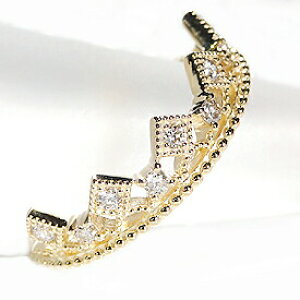 (ber-ed-0217)指輪 リング ダイヤモンド リング 0.2カラット クラウンモチーフ K18YG/PG/WG レディース 女性 王冠 かんむり プレゼント ファッションリング