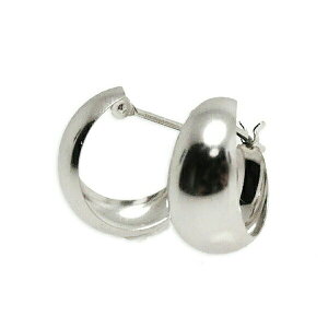 (pm701500)輪っか月形ピアス フープピアス プラチナ ぷっくりピアス PT900 7mm×15mm 月甲 甲丸 地金ピアス 両耳 レディース 女性 プレゼント 三日月型 プラチナ