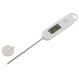 オーム電機 クッキング温度計 ホワイト 外形寸法:幅2.8×高さ23.3×奥行1.2cm(安全キャップ除く)