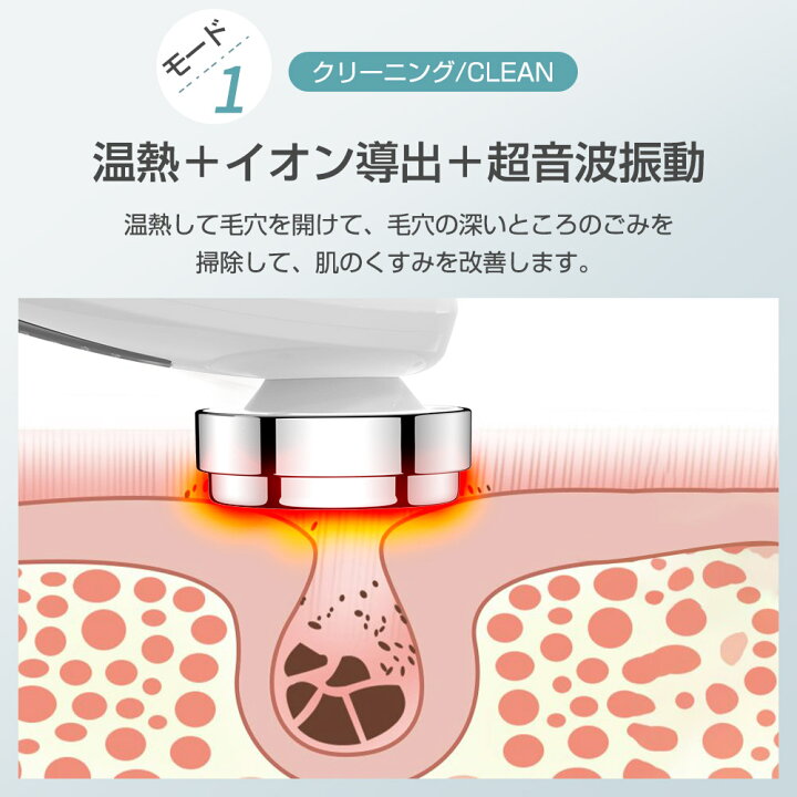 楽天市場】美顔器 超音波美顔器 イオン導入 イオン導出 温冷美顔器 多 