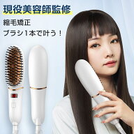 【限定クーポンで2,980円！】ヘアアイロン ヒートブラシ ストレートヘア カールアイロン 海外対応 携帯 …