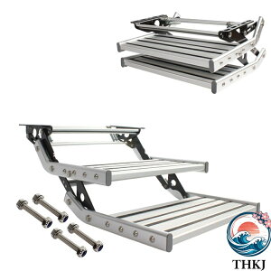 �蓮 RV �X�e�b�v �L�����s���O�J�[�X�e�b�v �L�����s���O�J�[�K�i 12 V LED ���C�g�t�� �ω׏d 150KG �A���~���� THKJ �܂肽���� ����~�ߐ݌v �g���₷��