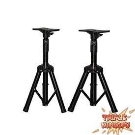 【全品2点で5%OFF】スピーカースタンド、伸縮式本棚スピーカースタンド、ファミリーステージ会議室に最適（1ペア、ブラック）
