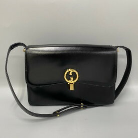 【ポイント2倍】希少品 GUCCI グッチ オールドグッチ ヴィンテージ GG ロゴ 金具 カーフ レザー 2way ハンドバッグ ショルダーバッグ ブラック 10164 【送料無料】【中古】