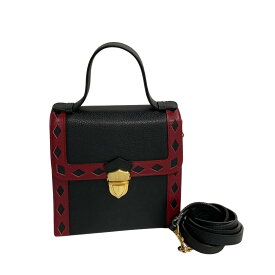 【ポイント2倍】未使用保管品 YVES SAINT LAURENT イヴサンローラン ロゴ 金具 カットアウト レザー 2way ショルダーバッグ ハンドバッグ ブラック 24880【送料無料】【中古】