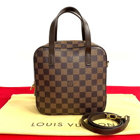 【ポイント2倍】ほぼ未使用 LOUIS VUITTON ルイヴィトン SPオーダー スポンティーニ ダミエ レザー 2way ハンドバッグ ショルダーバッグ ブラウン 27695【送料無料】【中古】