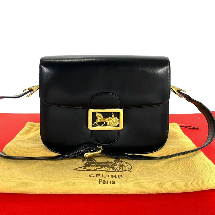 楽天市場】【ポイント2倍】極 美品 袋付き CELINE セリーヌ ロゴ 馬車 
