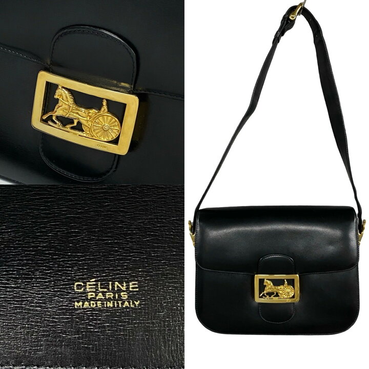 楽天市場】【ポイント2倍】極 美品 袋付き CELINE セリーヌ ロゴ 馬車 