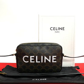 【ポイント2倍】ほぼ未使用 箱 袋付き CELINE セリーヌ トリオンフ メッセンジャー ミディアム レザー 本革 ショルダーバッグ ポシェット ブラウン 22791【送料無料】【中古】