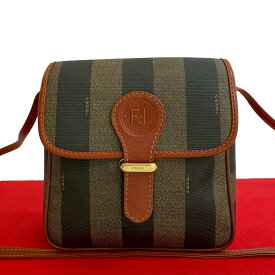 【ポイント2倍】極 美品 FENDI フェンディ ヴィンテージ FF ロゴ ペカン 柄 レザー 本革 ミニ ショルダーバッグ サコッシュ ポシェット ブラウン 84688【送料無料】【中古】