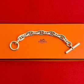【ポイント2倍】極 美品 HERMES エルメス シェーヌダンクル TGM 11コマ シルバー925 チェーン ブレスレット バングル アクセサリー シルバー 486-5【送料無料】【中古】