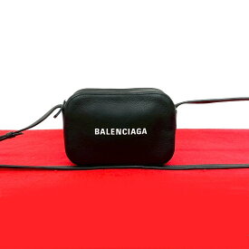 【ポイント2倍】極 美品 BALENCIAGA バレンシアガ エブリデイ カメラバッグ XS ロゴ レザー 本革 ミニ ショルダーバッグ ポシェット ブラック 25593【送料無料】【中古】