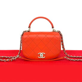 【ポイント2倍】ほぼ未使用 シール有 23番台 CHANEL シャネル マトラッセ ココマーク カーフ レザー 2way ハンドバッグ ショルダーバッグ レッド 31563【送料無料】【中古】